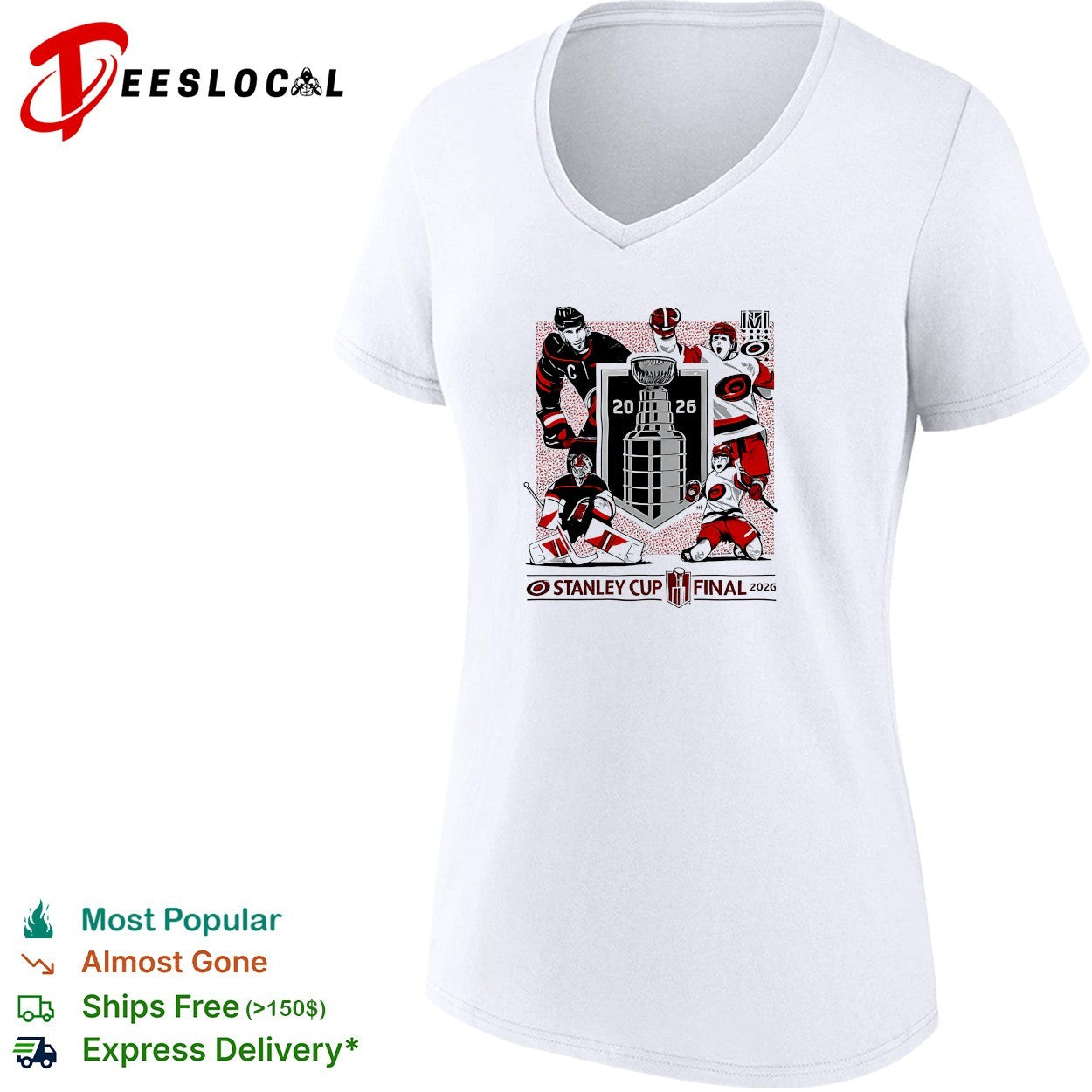 Carolina Hurricanes celebrating 2026 Stanley Cup Final shirt