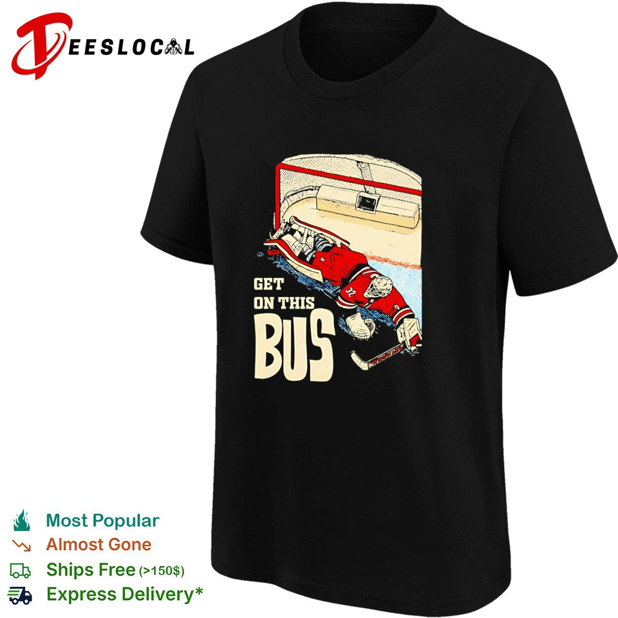 Carolina Hurricanes goalie net get on this bus shirt