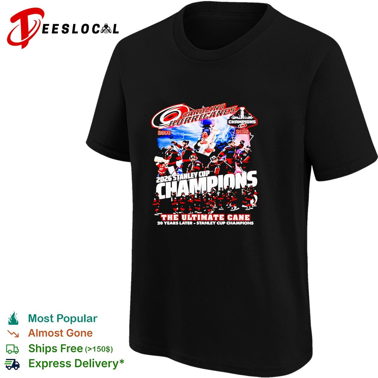 Carolina Hurricanes the ultimate cane team collage 2006 2026 Stanley Cup champions 20 years late shirt