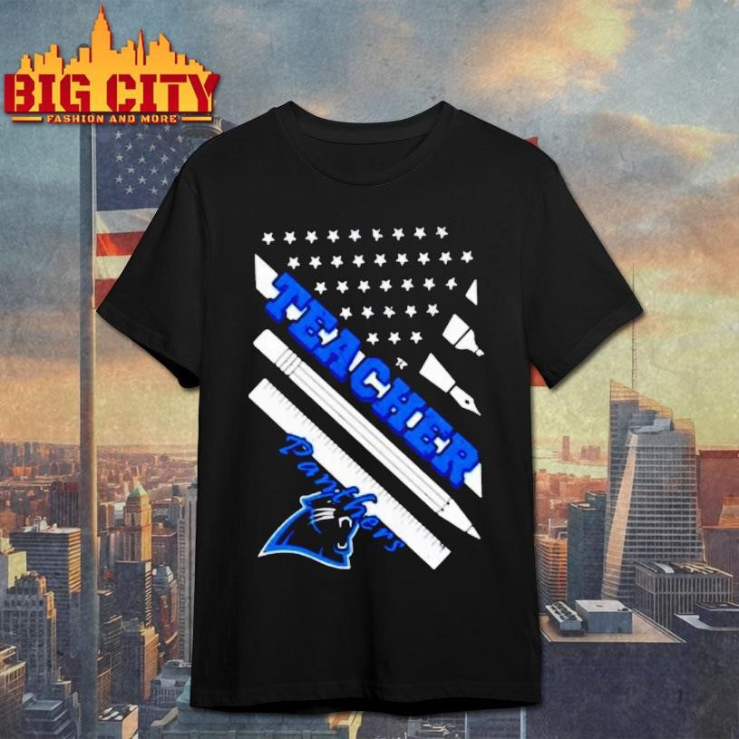 Carolina Panthers Football X Teacher American Flag Shirt