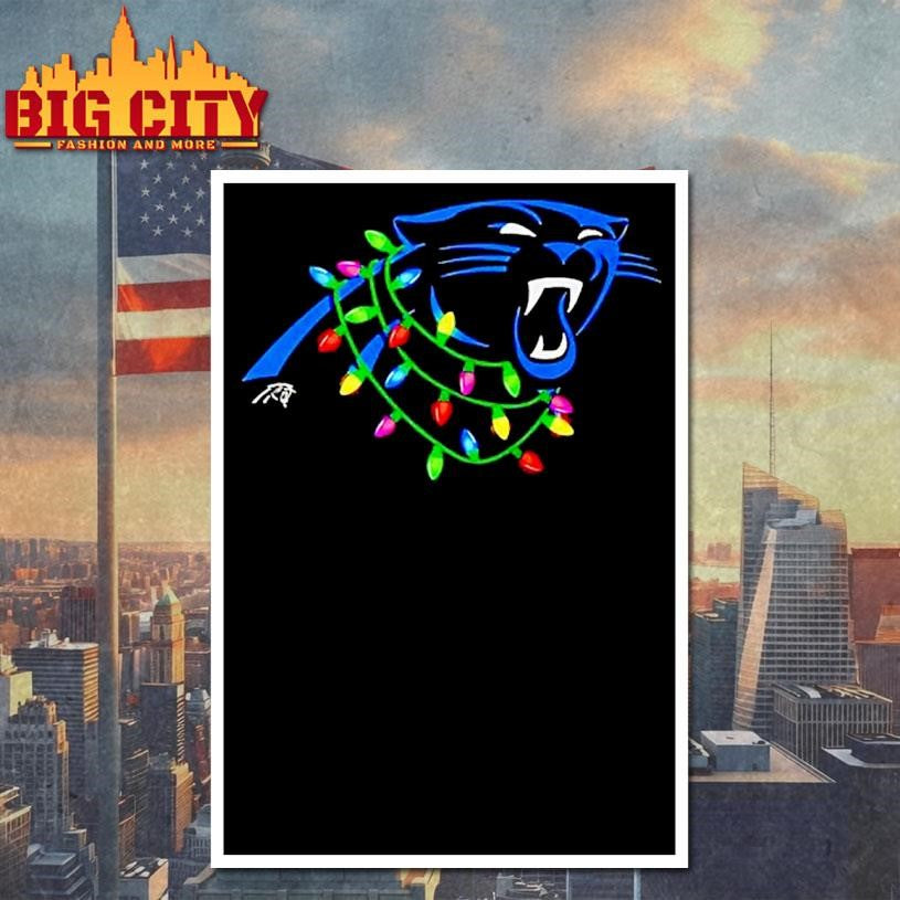 Carolina Panthers Logo Holiday Lights Shirt