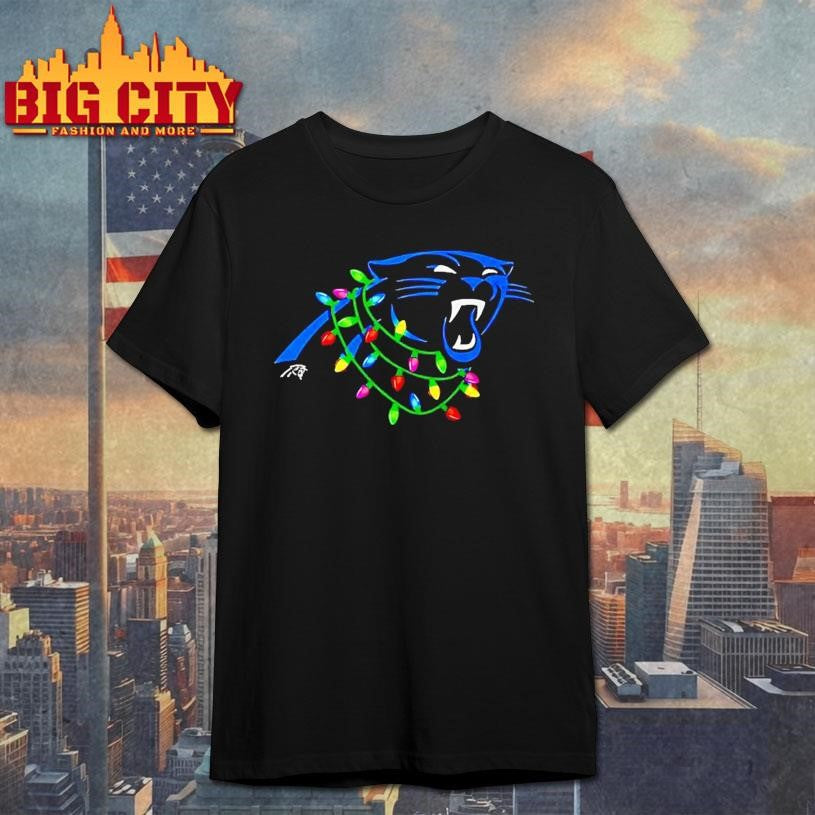 Carolina Panthers Logo Holiday Lights Shirt