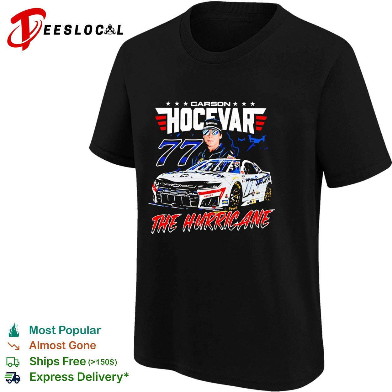 Carson Hocevar NASCAR race car 77 the hurricane shirt