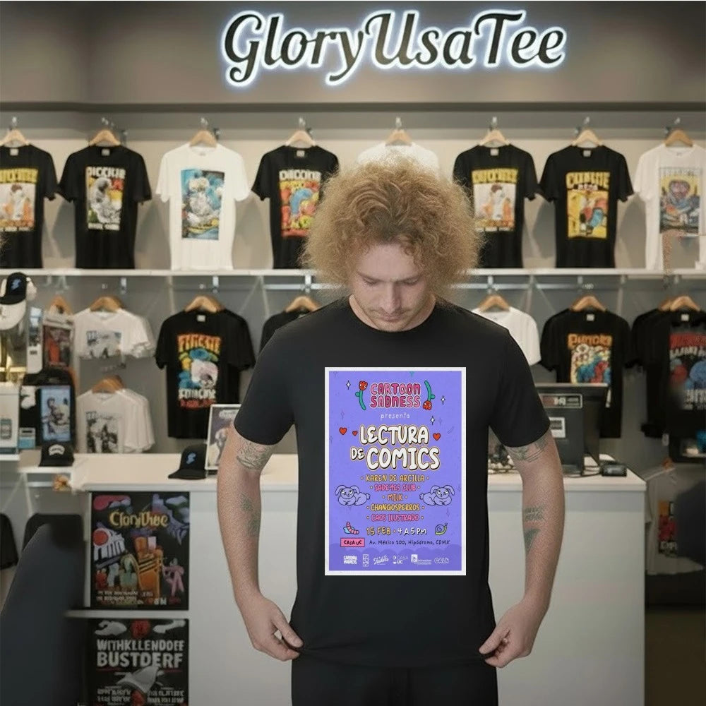 Cartoon Sadness Poster Lectura De Cómics 15 Feb 2026-Portrait – Poster Shirt