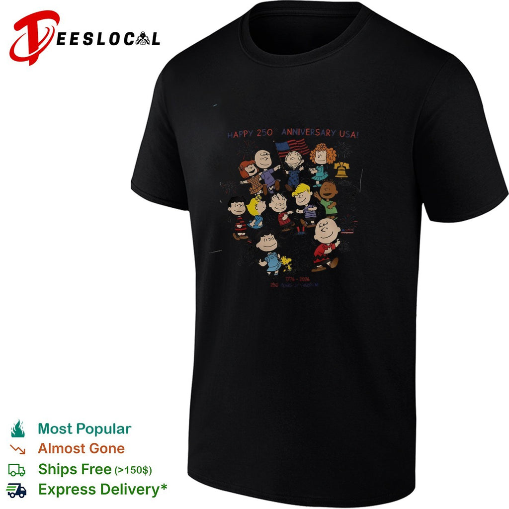 Cartoon group happy 250th anniversary USA freedom poster shirt
