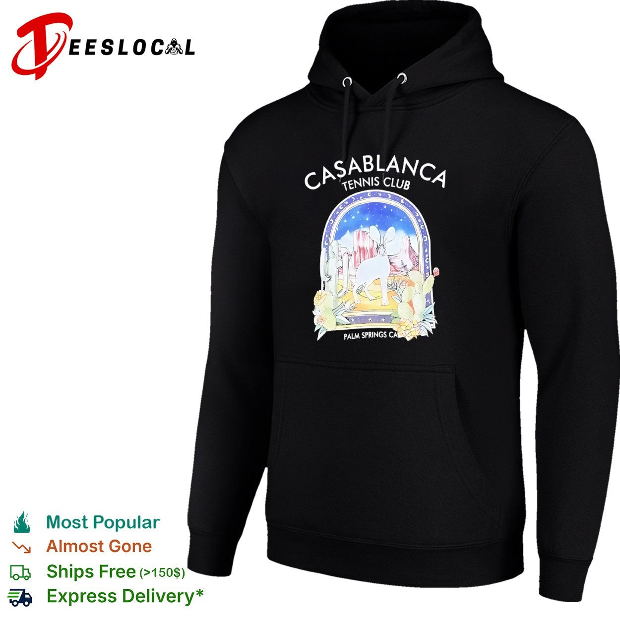 Casablanca Tennis Club Palm Springs California desert rabbit cactus graphic shirt