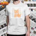 Cat Selfie Design With Scared Kitty And Dog Chase Humo shirt