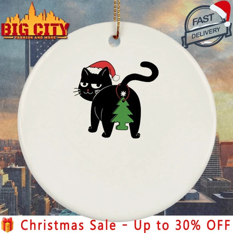 Cat and the Christmas Tree Star shirt