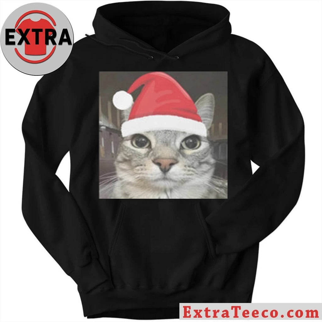 Cat in a Santa Hat Cringe Shirt