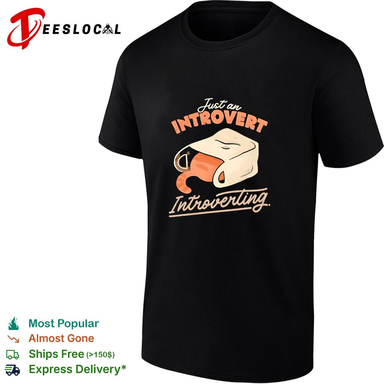 Cat introvert paper bag shirt