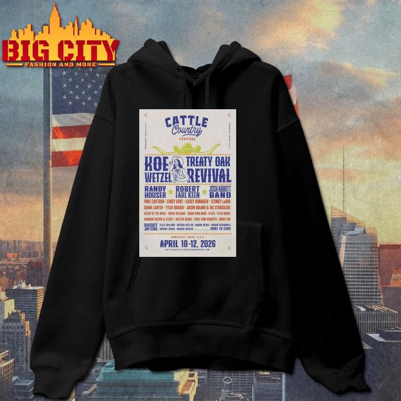 Cattle Country Music Festival April 10-12 2026 Gonzales, TX Poster Shirt