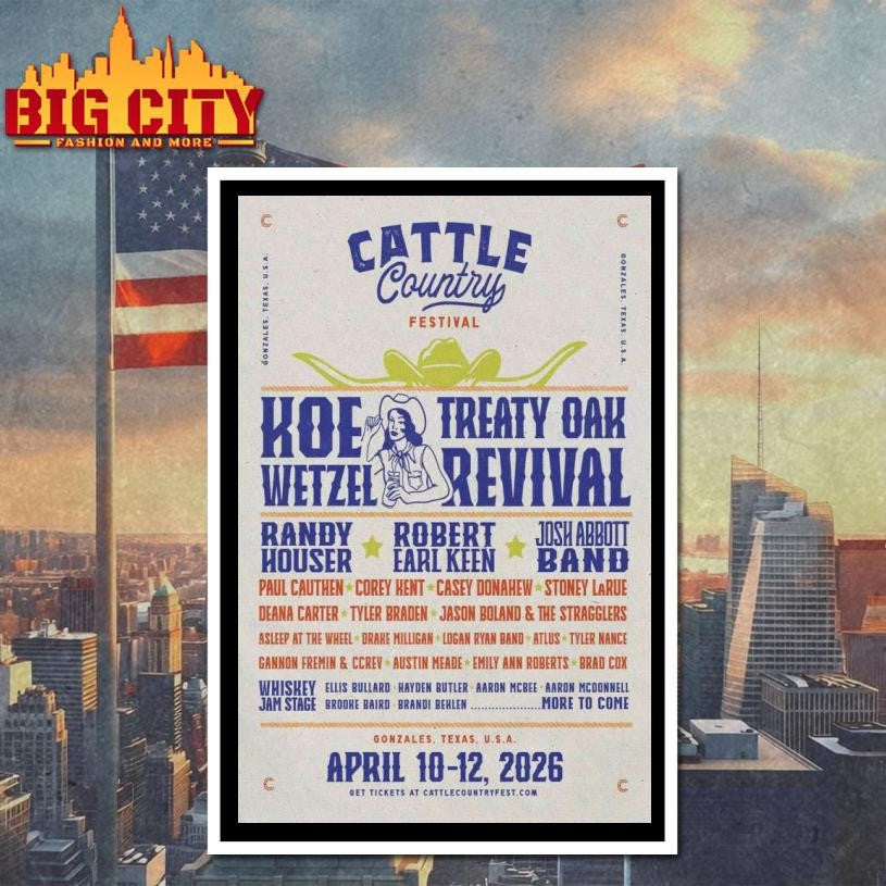 Cattle Country Music Festival April 10-12 2026 Gonzales, TX Poster Shirt