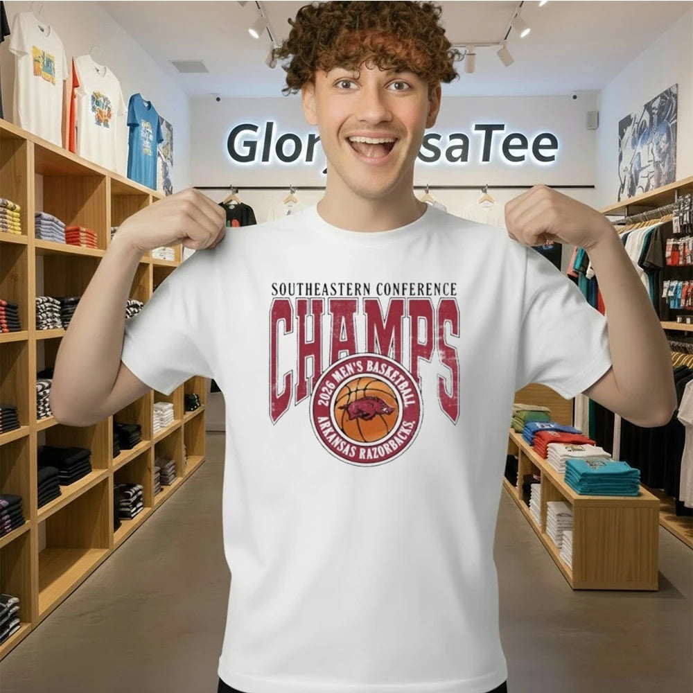 Celebrate Arkansas Razorbacks 2026 Men’s Basketball Southeastern Conference Tournament Champions T-Shirt