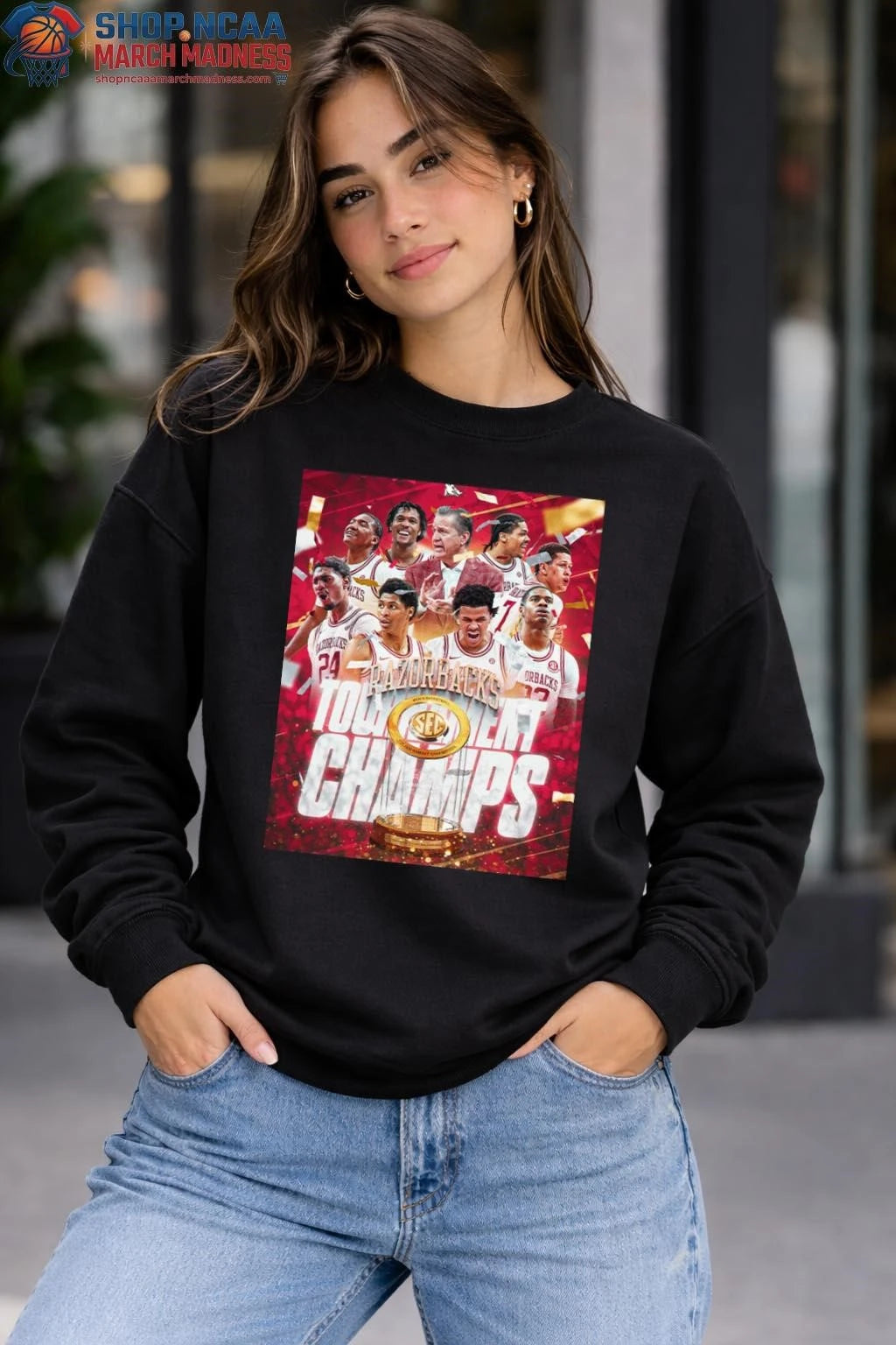 Celebrate Arkansas Razorbacks Men’s Basketball 2026 SEC Tournament Champions T-Shirt Celebrate Arkansas Razorbacks Shirt