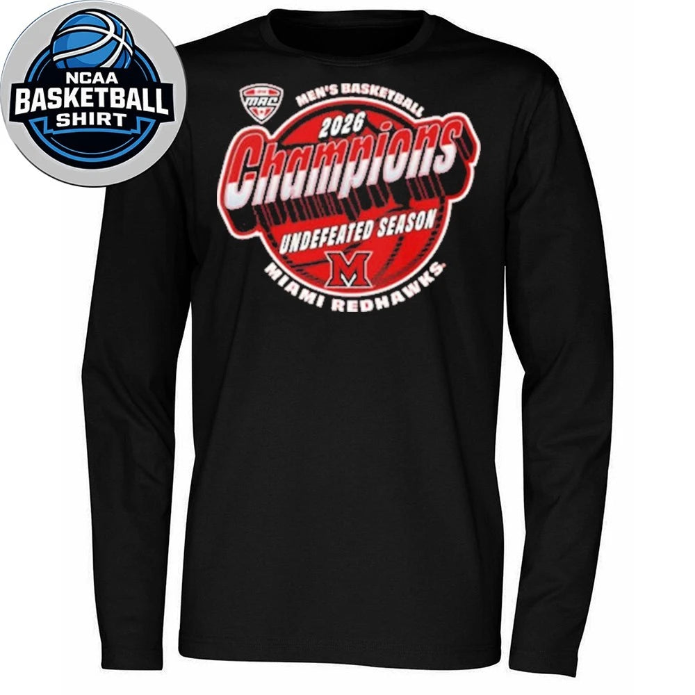 Celebrates Miami RedHawks 2026 Men’s Basketball MAC Undefeated Season Champions Logo Shirt