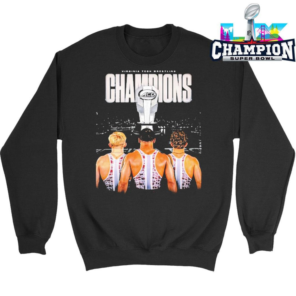 Celebrates Virginia Tech Hokies Wrestling Champions 2026 Acc Men’s Wrestling Tournament Shirt