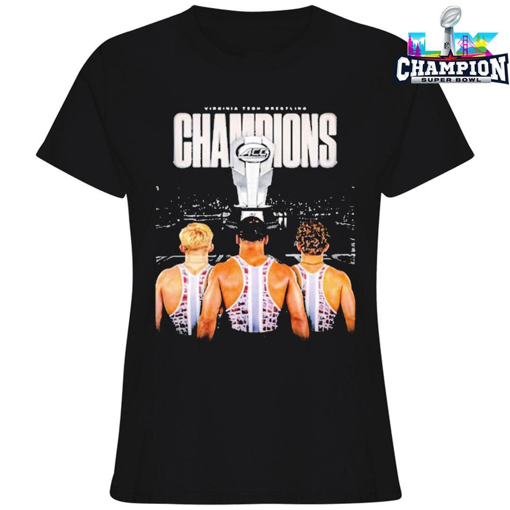 Celebrates Virginia Tech Hokies Wrestling Champions 2026 Acc Men’s Wrestling Tournament Shirt