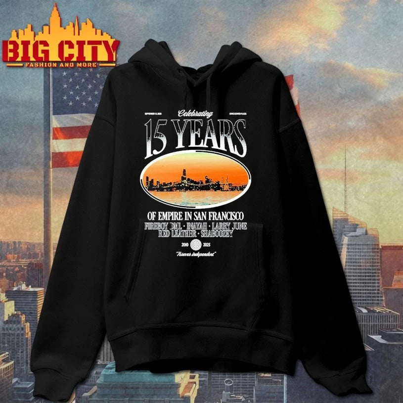 Celebrating 15 Years Of Empire In San Francisco Skyline Forever Independent 2010 2025 shirts