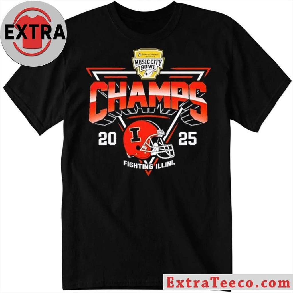 Celebrating the Illinois Fighting Illini 2025 Music City Bowl Tennessee Volunteers 30-28 on December 30, 2025 Nissan Stadium in Nashville, Tennessee T-Shirt