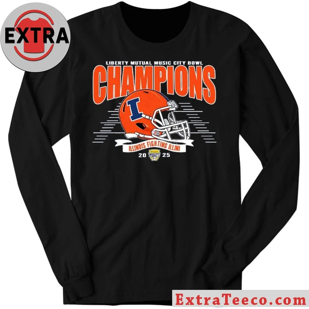 Celebrating the Illinois Fighting Illini’s victory at the 2025 Liberty Mutual Music City Bowl (30-28) on December 30, 2025, at Nissan Stadium in Nashville, Tennessee Shirt