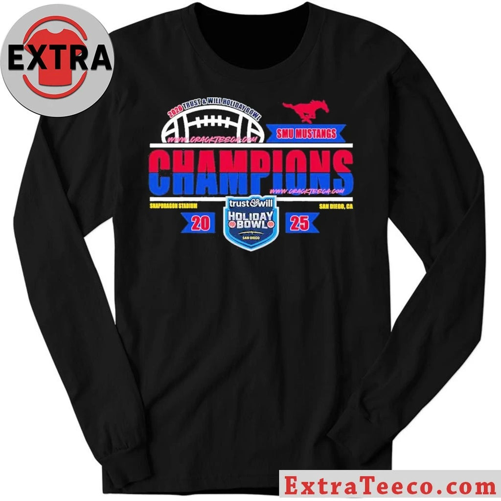 Celebrating the SMU Mustangs’ championship victory at the 2026 Trust &amp; Will Holiday Bowl, Snapdragon Stadium, San Diego, CA Shirt