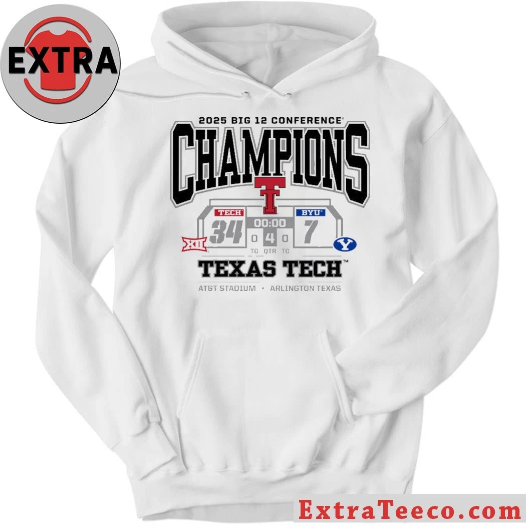 Celebrating the Texas Tech Red Raiders’ 2025 Big 12 Football Championship Texas Tech defeated the BYU Cougars 34-7 Shirt