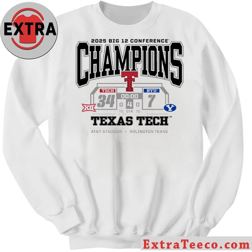 Celebrating the Texas Tech Red Raiders’ 2025 Big 12 Football Championship Texas Tech defeated the BYU Cougars 34-7 Shirt