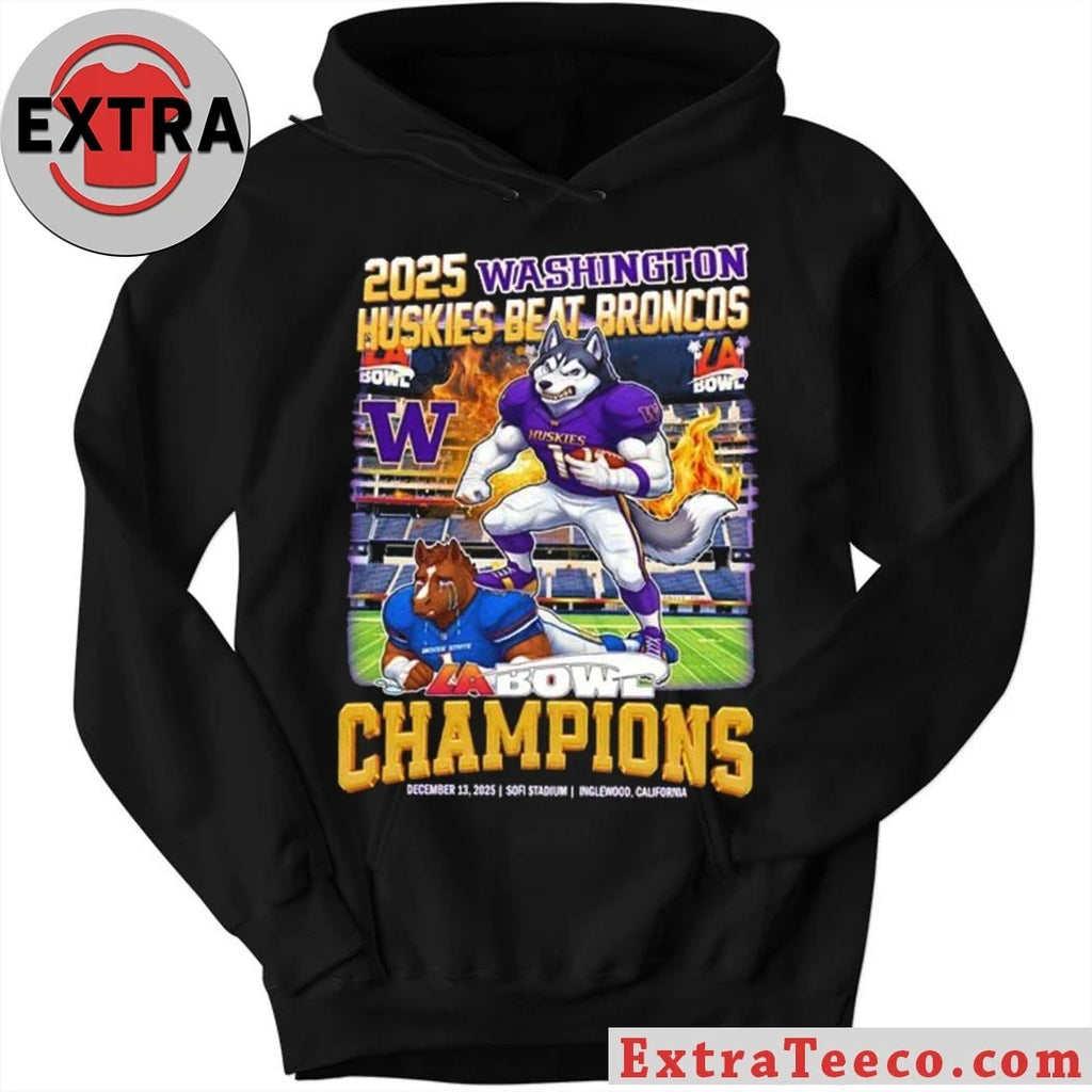 Celebrating the Washington Huskies’ victory over the Boise State Broncos in the LA Bowl on December 13, 2025, at SoFi Stadium in Inglewood, California T-Shirt