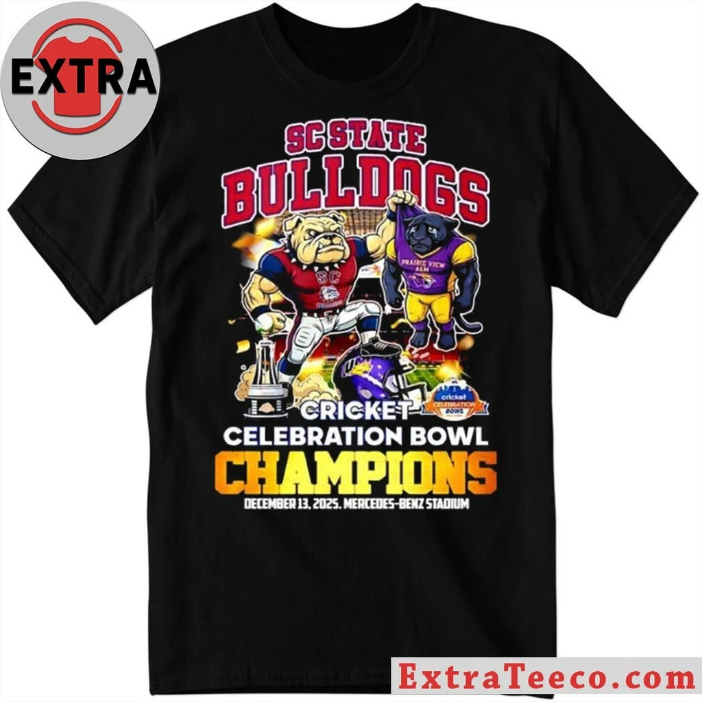 Celebrating the victory of the SC State Bulldogs in the Cricket Celebration Bowl on December 13, 2025, at Mercedes-Benz Stadium T-Shirt