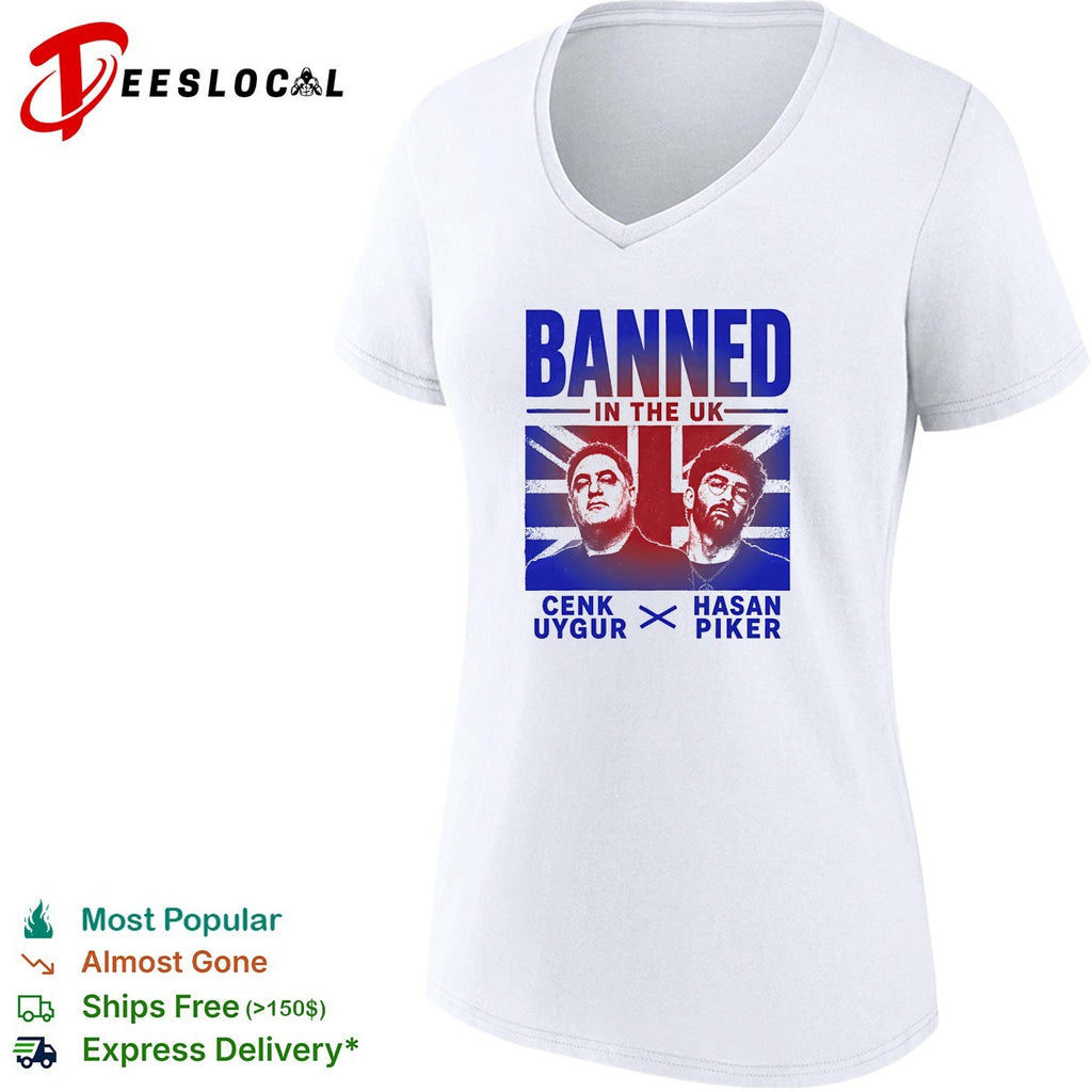 Cenk Uygur Hasan Piker banned in the UK portraits flag shirt