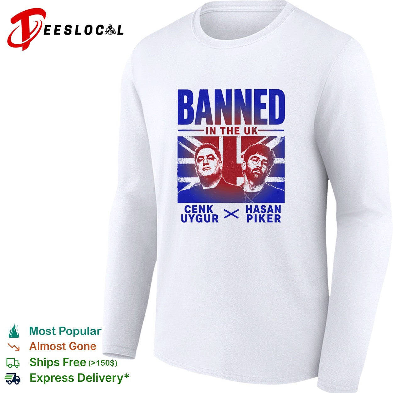 Cenk Uygur Hasan Piker banned in the UK portraits flag shirt