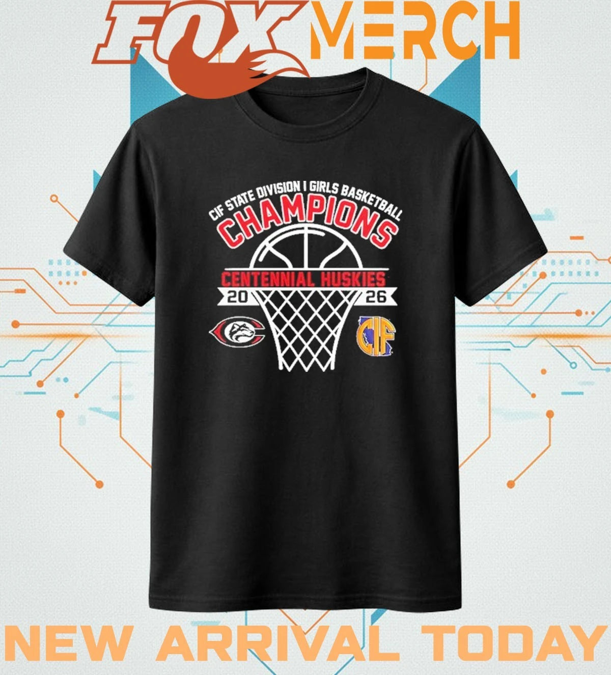 Centennial Huskies CIF State Division I Girls Champions 2026 t-shirt
