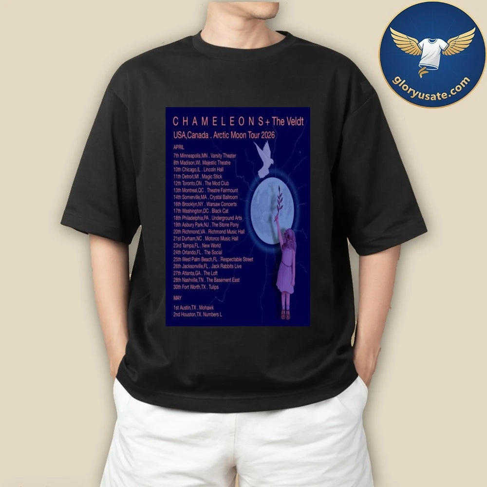 Chameleons &amp; The Veldt USA Canada Arctic Moon Tour 2026 Poster Shirt