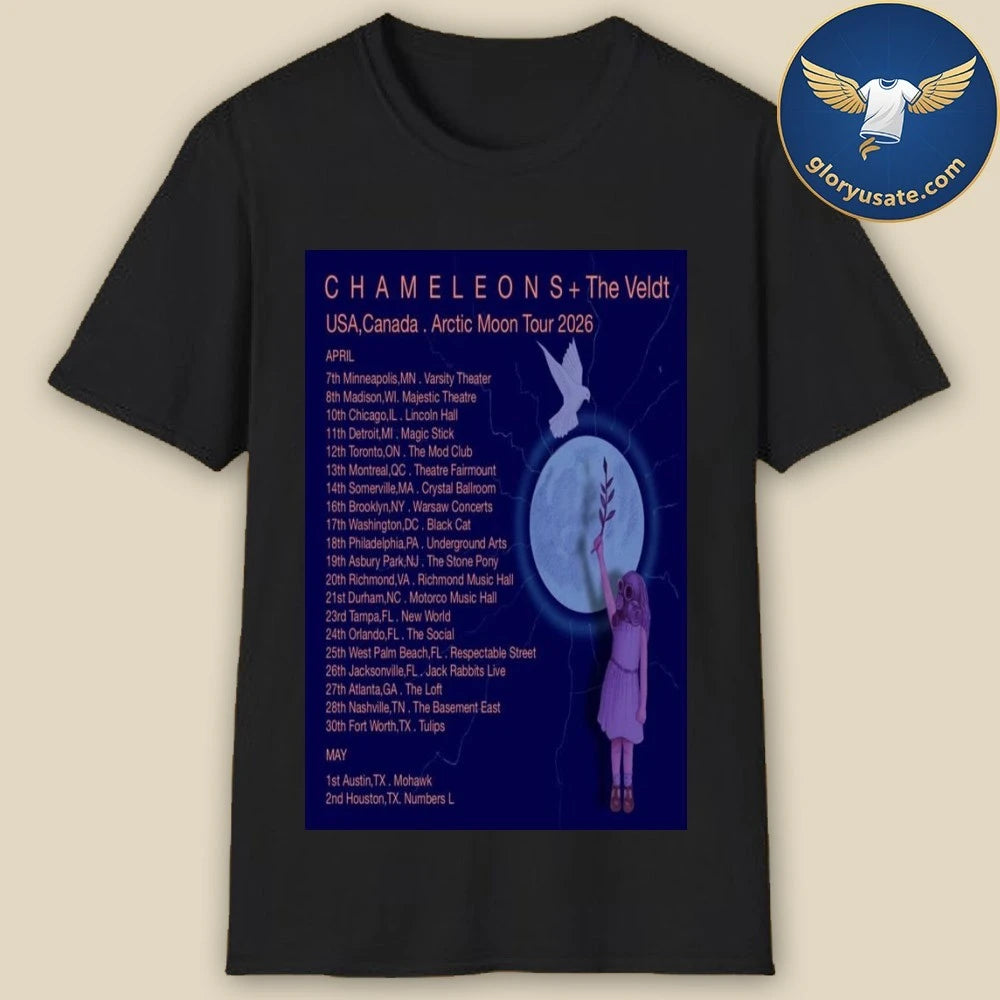 Chameleons &amp; The Veldt USA Canada Arctic Moon Tour 2026 Poster Shirt