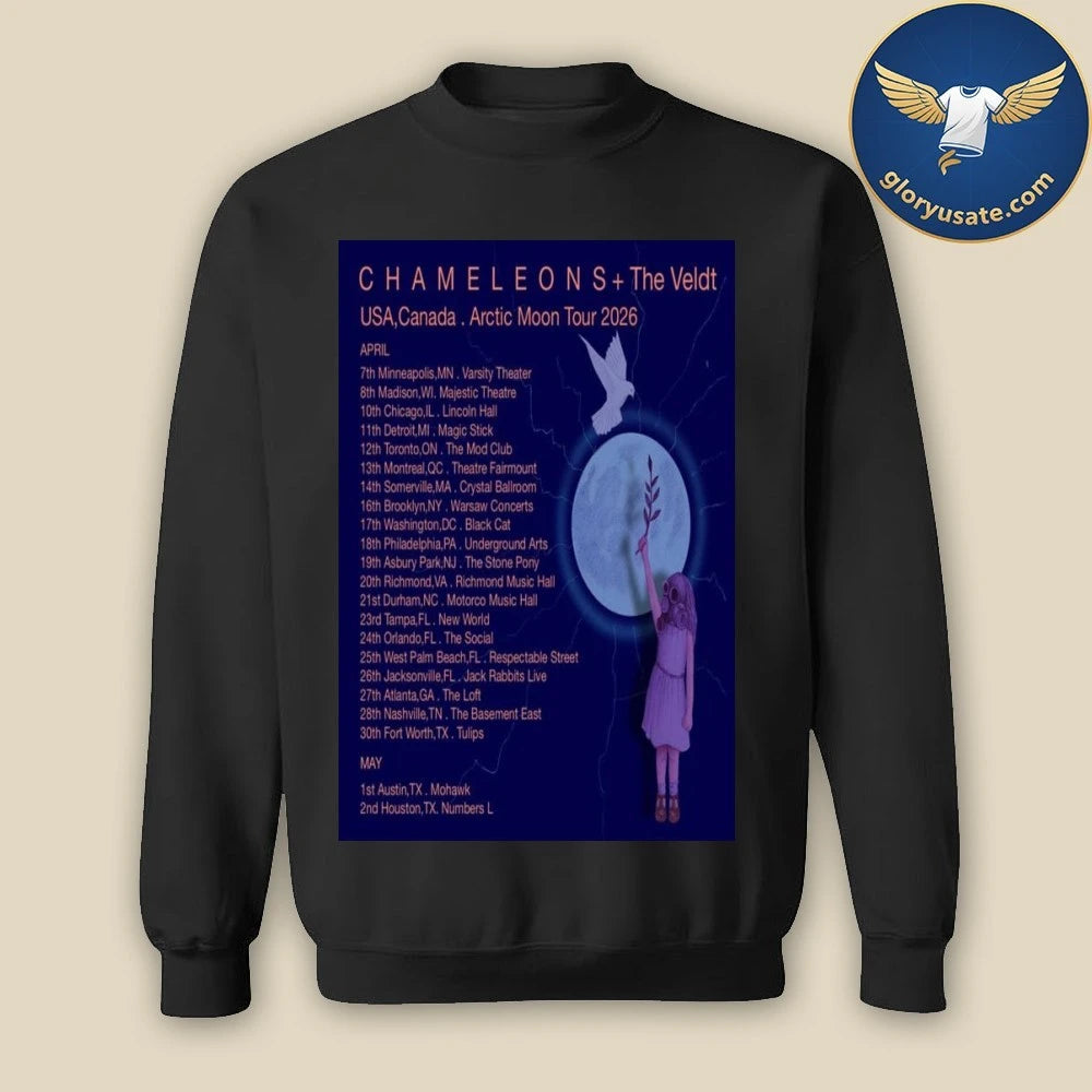 Chameleons &amp; The Veldt USA Canada Arctic Moon Tour 2026 Poster Shirt
