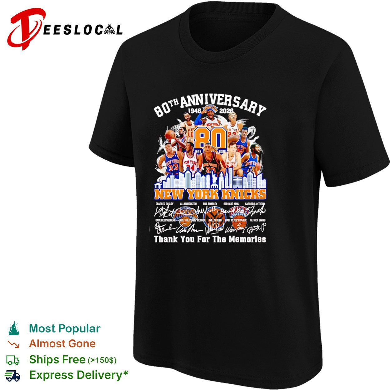 Charles Oakley Allan Houston Bill Bradley Bernard King Carmelo Anthony New York Knicks shirt
