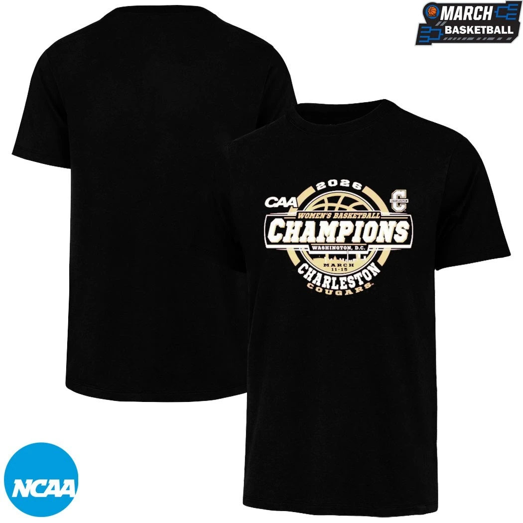 Charleston Cougars Women’s Basketball 2026 CAA Tournament Champions T-shirts