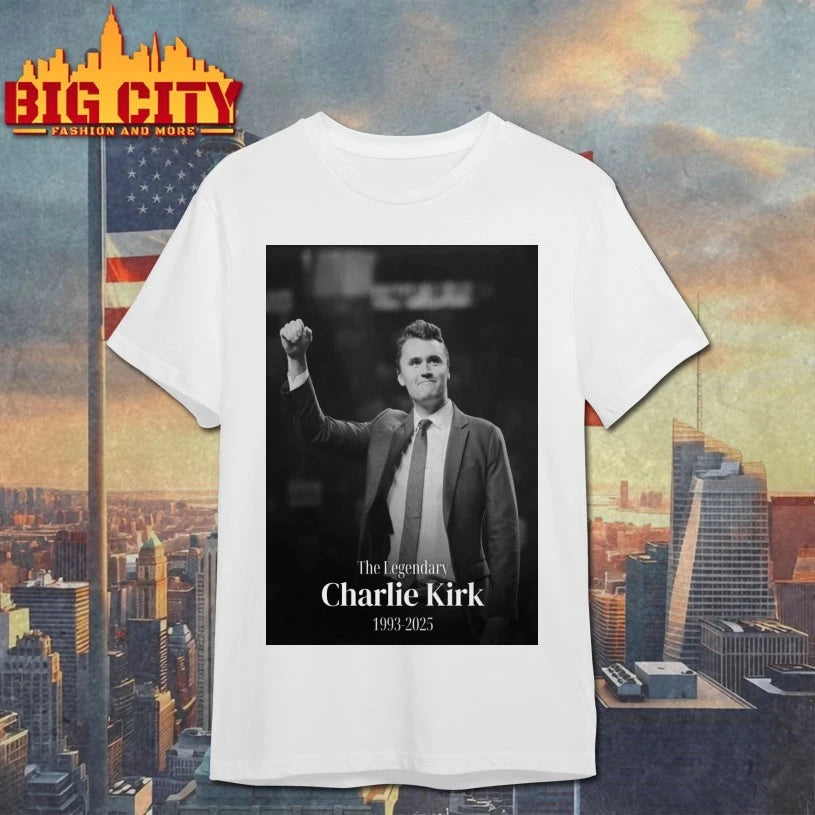 Charlie Kirk at Western Michigan University in Kalamazoo Poster shirt