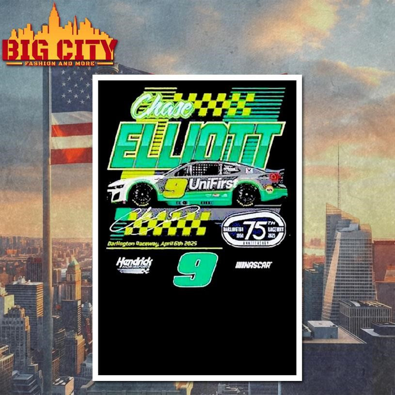 Chase Elliott Hendrick Motorsports Team Unifirst Darlington Throwback Car Shirt