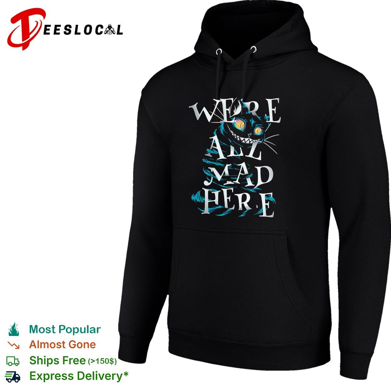Cheshire Cat Alice in Wonderland We are all mad here shirt