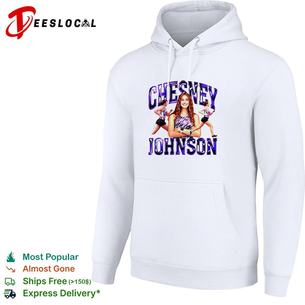 Chesney Johnson cheerleader jumping shirt