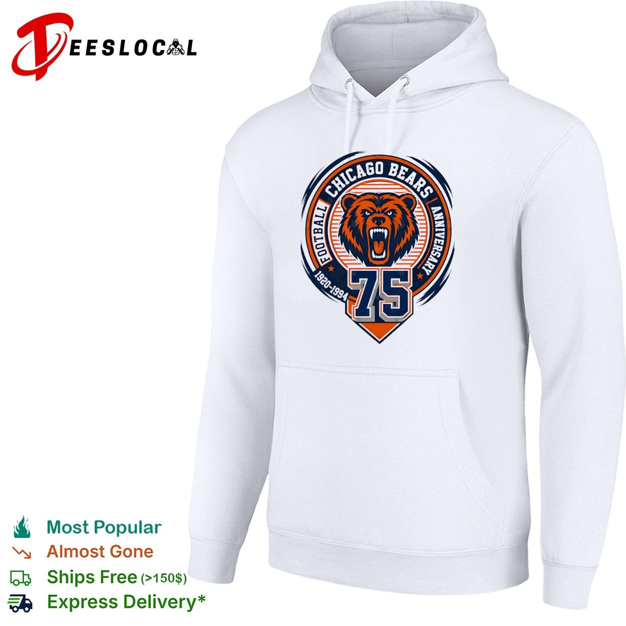 Chicago Bears Football 75 Anniversary 1920 1994 NFL Logo Team shirt