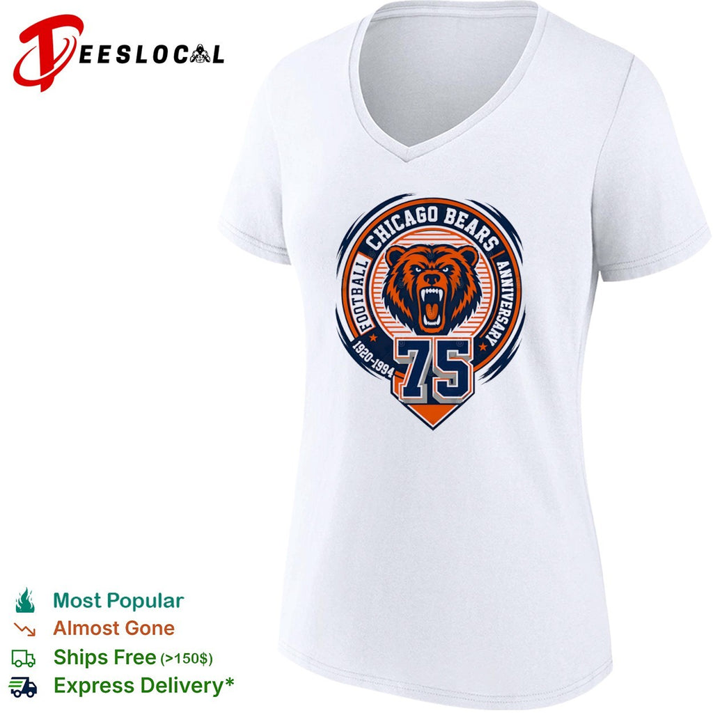 Chicago Bears Football 75 Anniversary 1920 1994 NFL Logo Team shirt