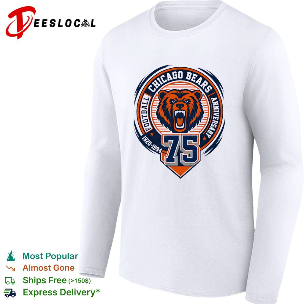 Chicago Bears Football 75 Anniversary 1920 1994 NFL Logo Team shirt