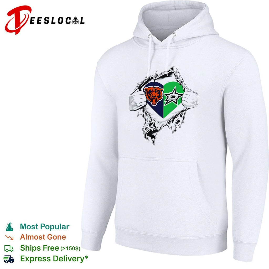 Chicago Bears and Dallas Stars Heart inside me shirt