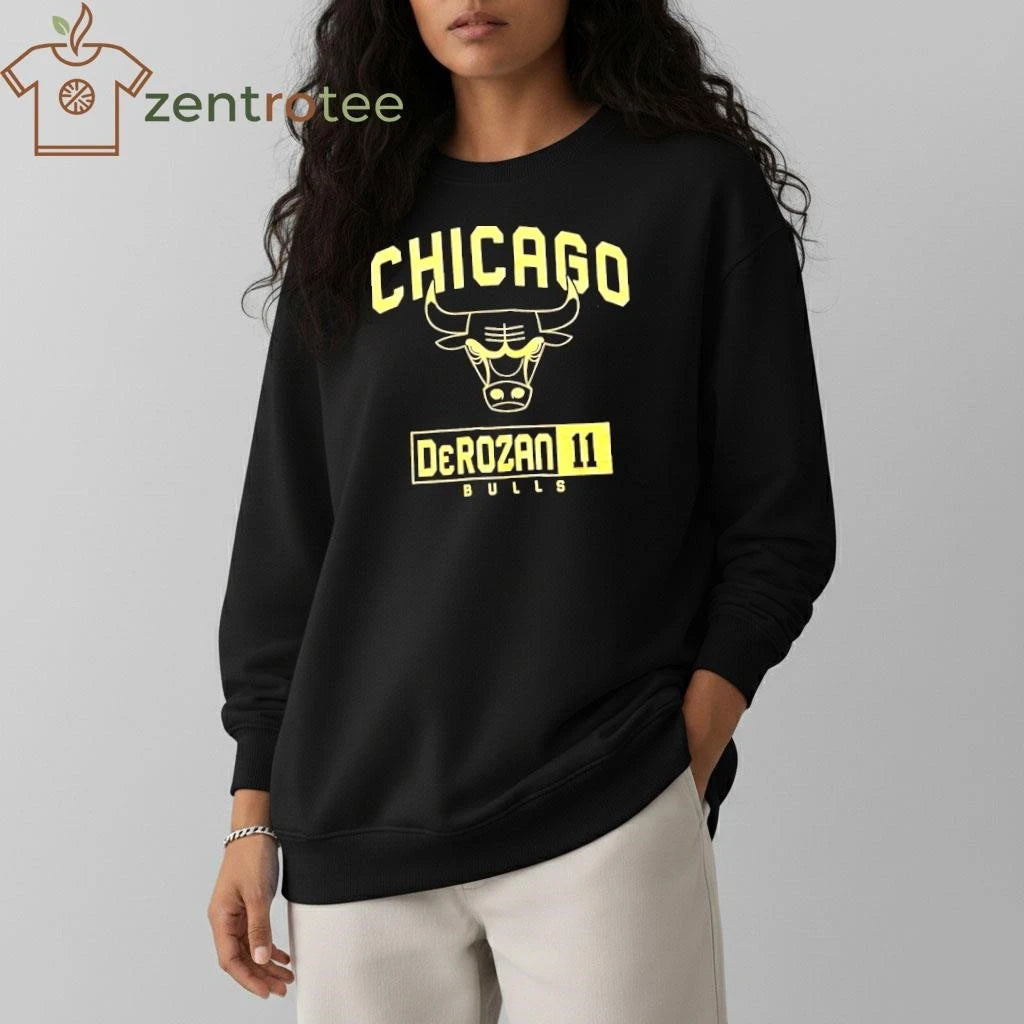 Chicago Bulls Men Shirt M Black UNK NBA DeMar DeRozan 11 Logo tee