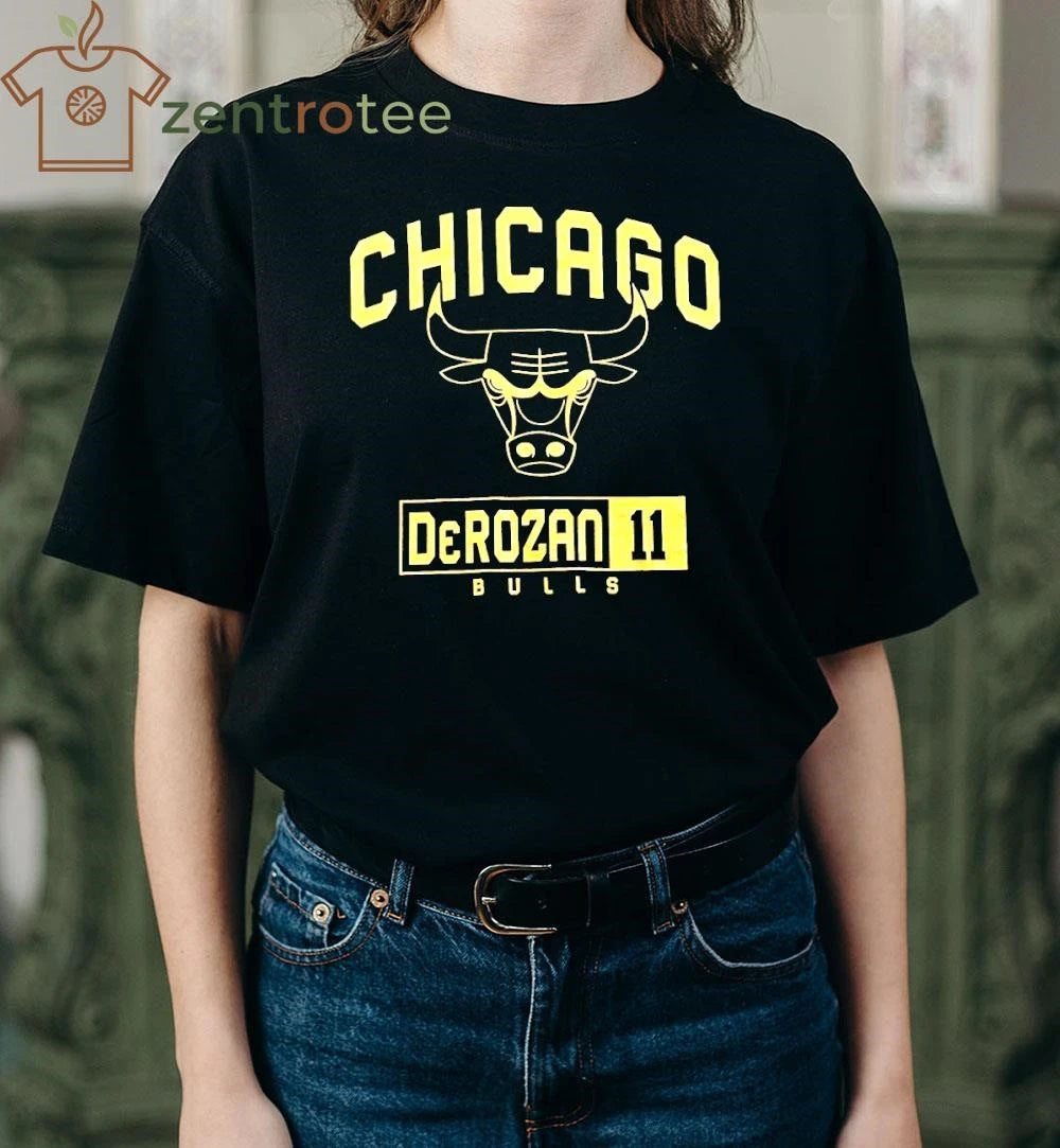 Chicago Bulls Men Shirt M Black UNK NBA DeMar DeRozan 11 Logo tee