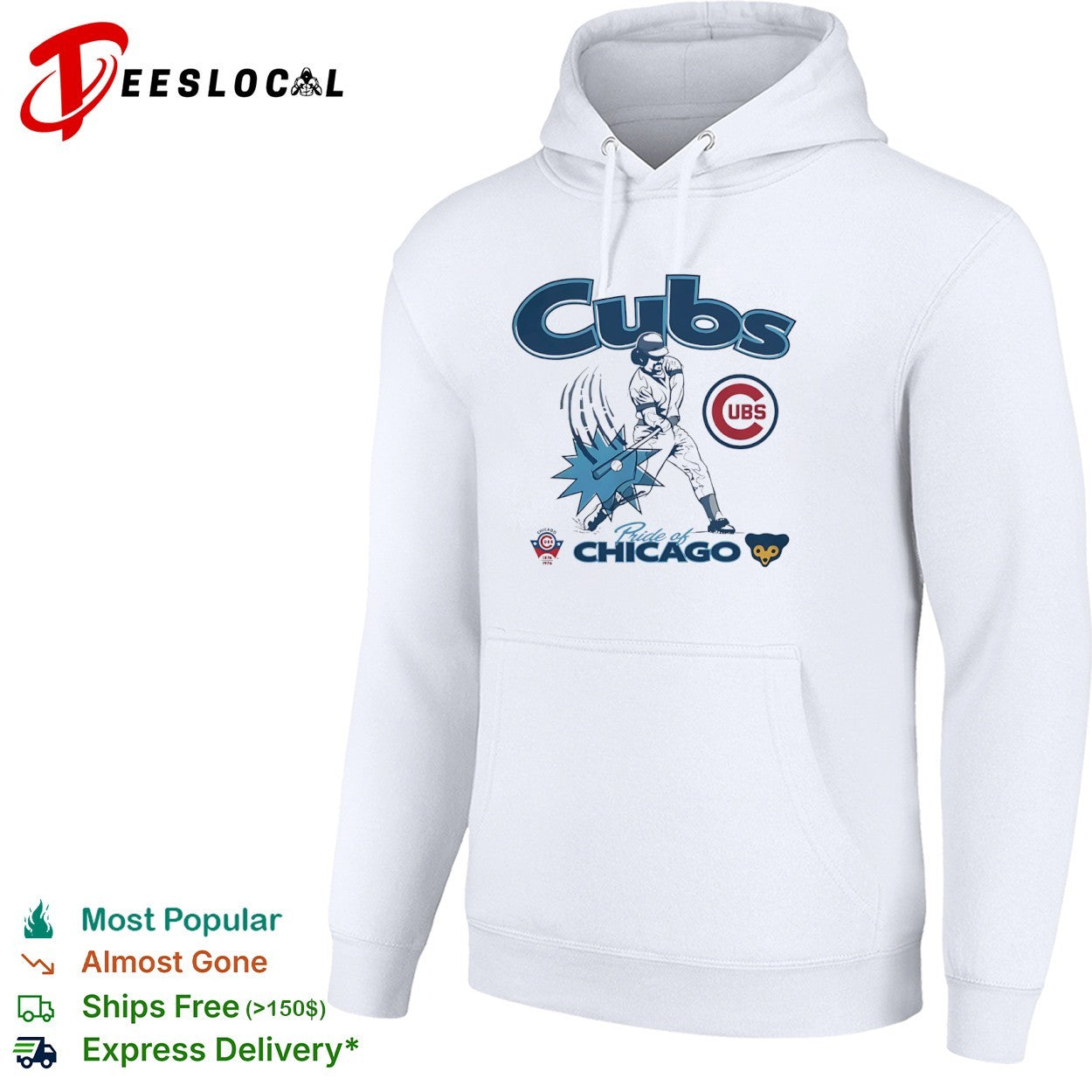 Chicago Cubs Pride of Chicago 1876 1976 Baseball MLB Batter Team Logo shirt
