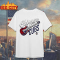 Chicago Cubs Red Electric Guitar With Lightning Bolts And Small Bear Playing Music Shirt