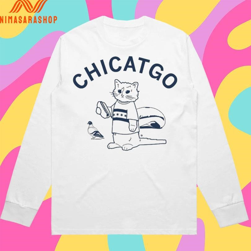 Chicatgo Chicago Cat Hot Dog Shirts